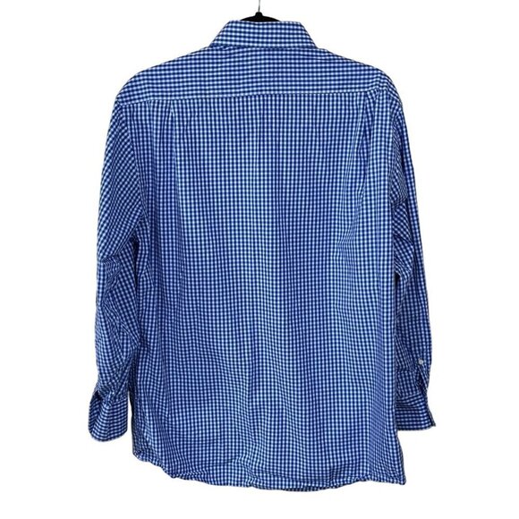 Tommy Hilfiger Men's Button Front Shirt Blue Gingham Regular Fit 15 1/2 (32-33) - Picture 2 of 7